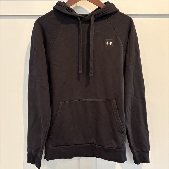 Under Armour Sweatshirt Mens Small Black Rival Fitted Loose Fleece Hoodie - Picture 3 of 16